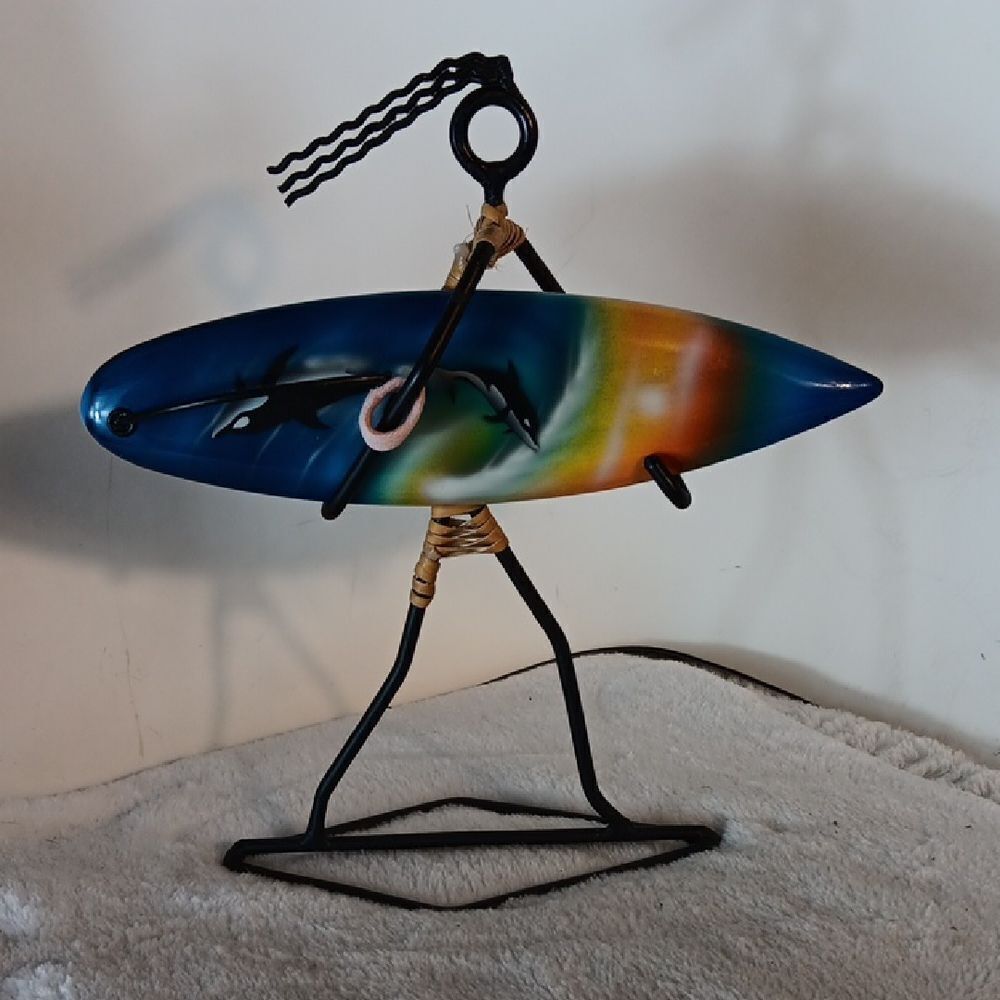Colorful Surfing Art Sculpture